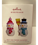 Hallmark Keepsake &quot;Salt &amp; Pepper Snowmen&quot; 2018 Set of 2 Limit Ed Ornaments  - £11.82 GBP
