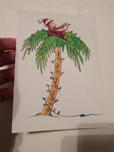 Holiday Greeting Card Vintage Christmas Curious George Merry Tree - $9.38