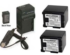 TWO BP-819 Batteries + Charger for Canon HF10 HF100 HF11 HF20 HF200 HF21 HG20 - £57.01 GBP