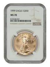 1999 $50 Gold Eagle NGC MS70 - $50 Gold Eagles - $3,513.83