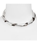 8 OTHER REASONS Twisted Collar Necklace, Silver, Rustic Style, NWT - $1,471.07 MXN