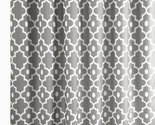 Fabric Shower Curtains 72&quot; X 72, Silver Grey Morocco Pearl Printed Bathr... - $20.24