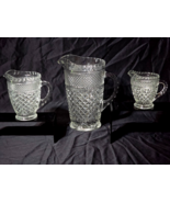 Vintage ANCHOR HOCKING Three Pitcher Set WEXFORD Pattern - Half Pint, Pi... - $39.58