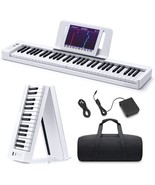 Donner 61-Key Folding Bluetooth Keyboard Piano For Novices - White,, And... - £123.80 GBP