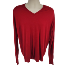 John Smedley New Zealand Merino Wool V-Neck Pullover Sweater Red Men&#39;s S... - $49.45