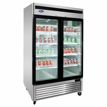 ATOSA MCF8707GR 2 GLASS DOOR REFRIGERATOR STAINLESS STEEL /CASTERS Free ... - £2,839.98 GBP
