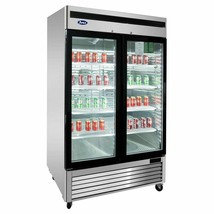 ATOSA MCF8707GR 2 GLASS DOOR REFRIGERATOR STAINLESS STEEL /CASTERS Free ... - $3,970.00