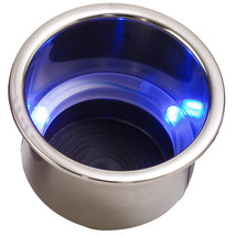 Sea-Dog LED Flush Mount Combo Drink Holder w/Drain Fitting - Blue LED [588074-1] - £17.17 GBP