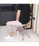 2 In 1 Portable Folding Stainless Lightweight Walking Stick W/ Seat Trip... - $108.60 CAD