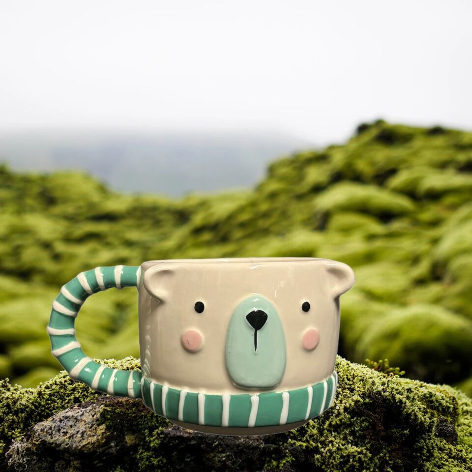 Primary image for Polar Bear Mug 3D Face Ceramic Coffee Tea Animal Cup Dishwasher Safe