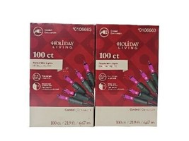 Holiday Living 100ct 20.62-ft Purple Mini Plug-In Christmas String Lights 2 Pks - $17.81