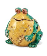 Bejeweled Gold Toned Enameled Bubba Croaking Bullfrog Trinket Box - $122.54 CAD