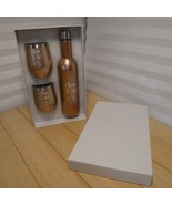 Rose Gold Vacuum Double Walled 750ML Insulated Wine Bottle &amp; 2-12oz Tumb... - $800.80 MXN