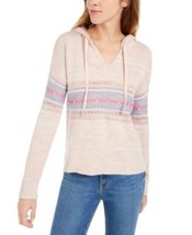 MSRP $60 American Rag Juniors&#39; Fair Isle Hoodie Sweater Pink Size XL - £9.79 GBP