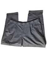 George Men&#39;s Pleated Microfiber Dress Pants Size 42 X 32 Solid Dark Gray - $32.52 CAD