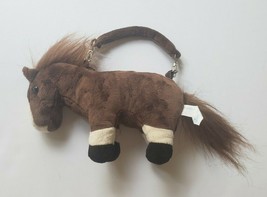2004 Wishpets &quot;Major&quot; Horse Plush Purse Bag w/Zipper removable strap bro... - $13.99