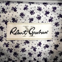 Robert Graham Button Up Casual Shirt White Blue Size 46 34/35 Polka Dot ... - £21.83 GBP
