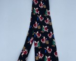 Vtg Christmas Tie 100% Silk Santa Tree Toy Bag Necktie Christmas Ultra USA - $9.74