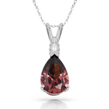 3.05 CT Alexandrite Pear Shape 2 Stone Gemstone Pendant & Necklace 14K W Gold - $147.51