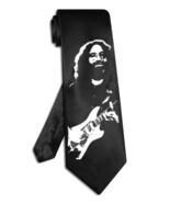 Grateful Dead Jerry Garcia tie black satin silk hand-painted necktie - $28.00