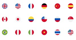 263 country flag Icons stickers pack instant download svg,png,psd,eps,jpeg - £3.58 GBP