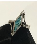 Vintage Crushed Turquoise Sterling Silver 925 Southwestern Ring SZ 6.75 - $64.52
