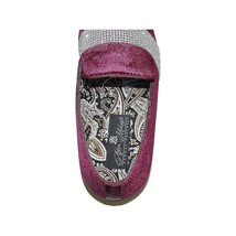 Men Formal shoes After midnight Velvet silver Crystal Slip on 6715 Burgundy new. image 2