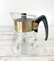 Vintage Pyrex Corning MCM Atomic Star Burst 4 Cup Coffee Pot Carafe w/ Lid EUC - £14.03 GBP