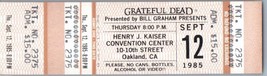 Grateful Dead Untorn Ticket Stub September 12 1985 Oakland California - £40.66 GBP