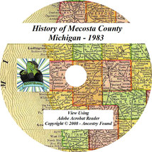 1883 History &amp; Genealogy of MECOSTA County Michigan MI - £4.67 GBP