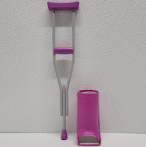 2010 Enertec Purple Crutch &amp; Cast for 18&quot; Doll - OG, American Girl - $13.50