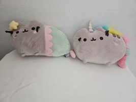 Pusheen Cat Plush Stuffed Animal Lot Unicorn Mermaid 12&quot; Lot of 2 - £19.33 GBP