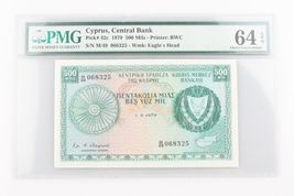 1979 Cyprus 500Mils Banknote Graded by PMG Choice UNC-64 EPQ P#42c - $131.15