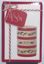 Lenox Holiday Sentiment Joy 4" Christmas Candle Nidb Cib Xmas Red White Wax - $33.65