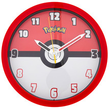 Pokemon Pokeball Red Frame 10&quot; Wall Clock Multi-Color - $26.98