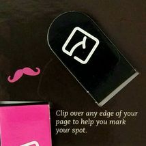Magnetic Bookmark 2 Page Clips Skull Girl Pink Moustache Top Hat Reading School image 3