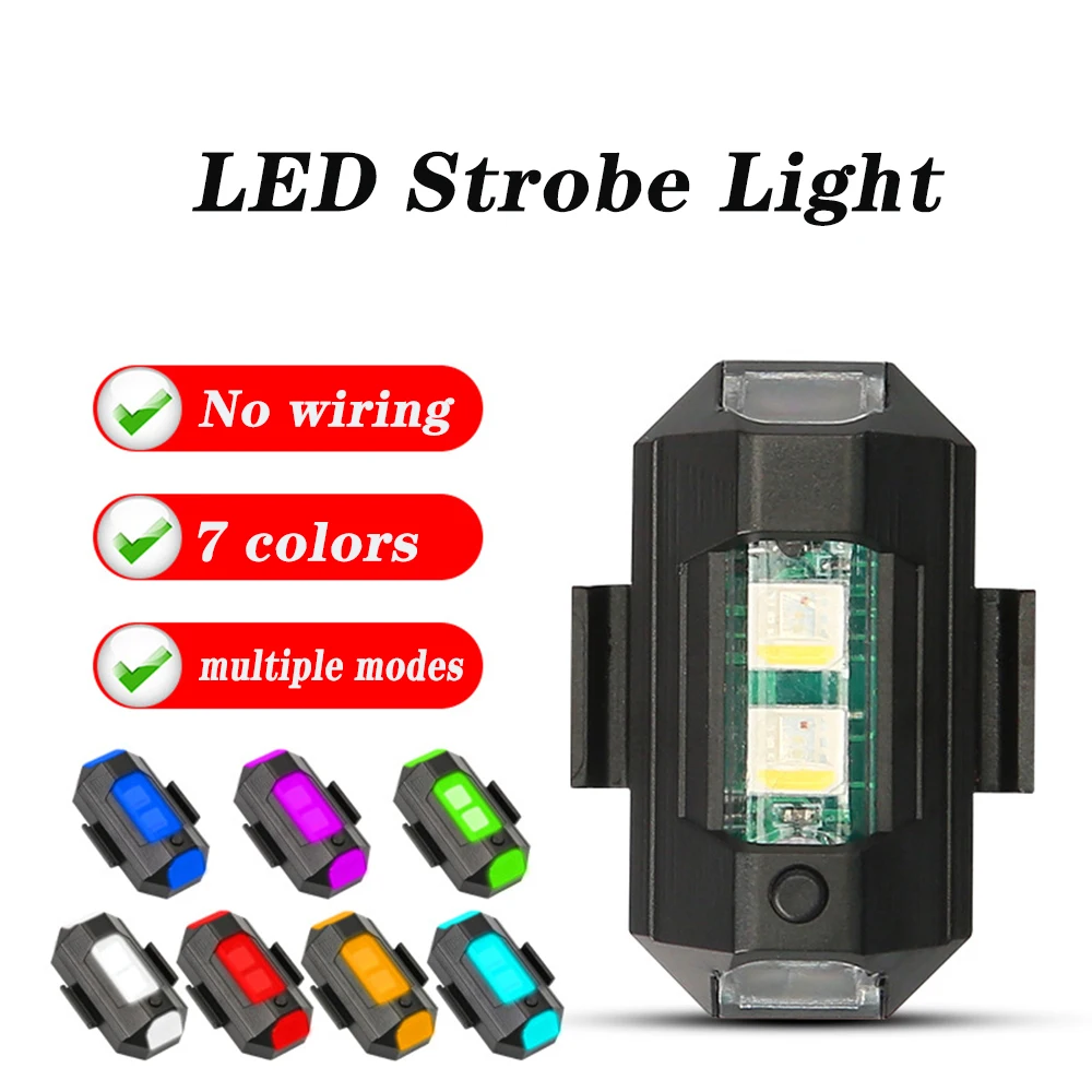 7 Colors LED Warning Light Drone Strobe Lights Turn Signal Indicator  Motorcycle - £105.67 GBP