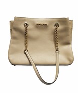 Michael Kors Teagen Long Drop Satchel Handbag Women&#39;s Tan Solid Bancroft... - $776.38 MXN