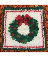 Vintage Wonder Art Latch Hook Wreath Christmas Wall Hanging or Pillow 15... - $27.23 CAD