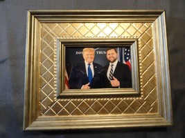 Framed President Donald Trump And Vice President Jd Vance Executive Gold Frame - £22.97 GBP