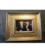 FRAMED PRESIDENT DONALD TRUMP AND VICE PRESIDENT JD VANCE EXECUTIVE GOLD... - $35.62 CAD