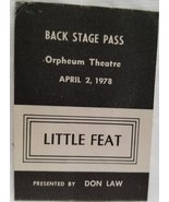 LITTLE FEAT LOWELL GEORGE - VINTAGE ORIGINAL CONCERT CLOTH BACKSTAGE PAS... - $96.76 CAD