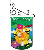 Bee Happy - Applique Decorative Metal Fansy Wall Bracket Garden Flag Set GS10406 - £24.01 GBP