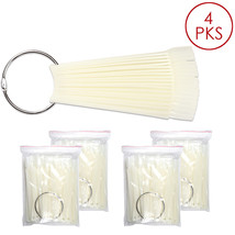 200Pcs Natural Fan False Nail Tips Display With Metal Ring Holder And Screw - £23.42 GBP