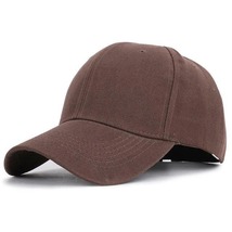 Brown Baseball Caps Plain Hook Loop Strap Back Solid Blank Hat Polo Styl... - $14.99