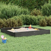 vidaXL Sandbox Grey Solid Pine Wood Medium Adjustable Armrests Sandbox - $256.63