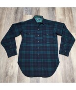 Vintage 1960 60s Pendleton 100% Virgin Wool Flannel Plaid Flap Pockets S... - $87.07