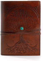 Leather Journal in Brown 8X6 Refillable Lined Paper Tree of Life Handmade Diary - £24.51 GBP