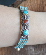 Turquoise bracelet, Tribal Bracelet, gemstone bracelet, ethnic, Boho (B170) - £19.92 GBP