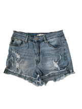 KANCAN Womens Shorts TILLY High Rise Blue Denim Jean Mid Rise Size 28 - $12.47